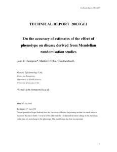 technical report 2003/ge1