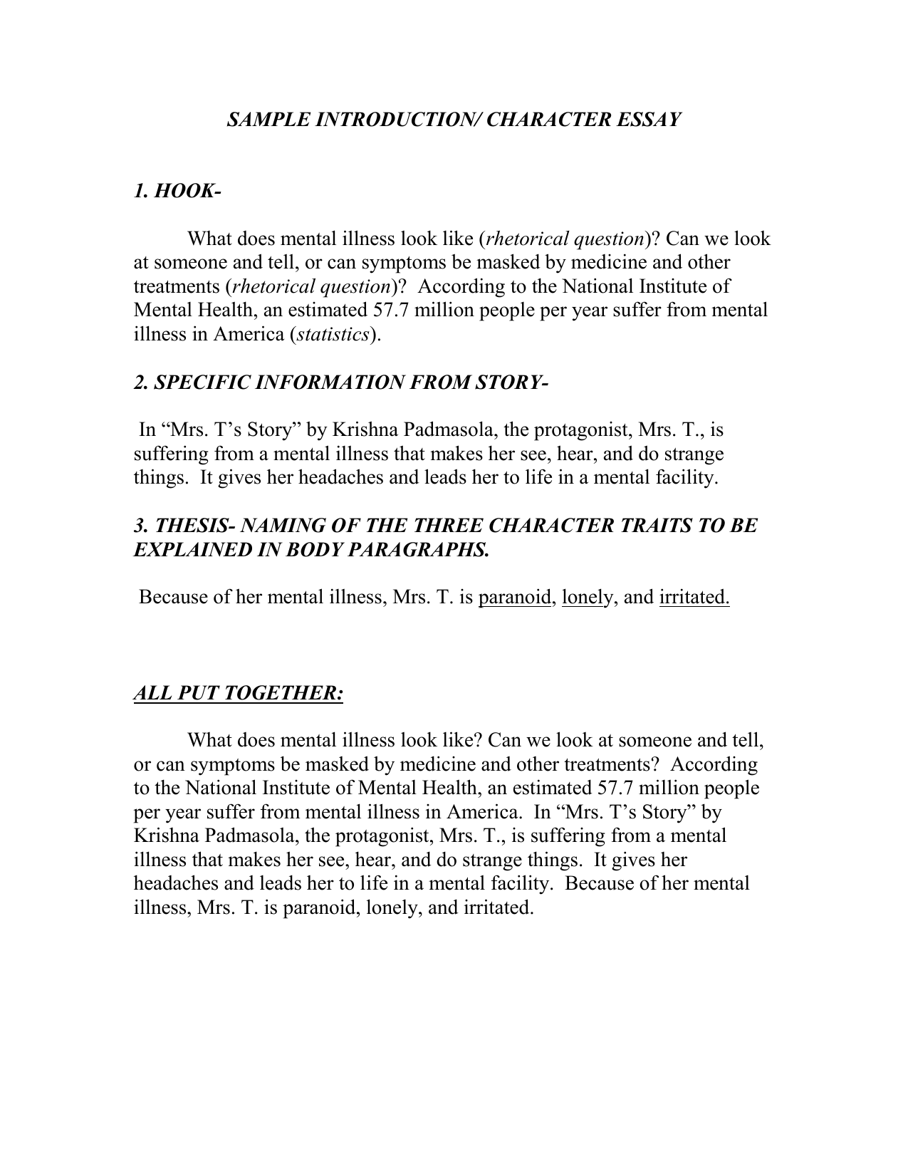 Othello Essay Thesis Example Of An Essay Proposal also Compare And Contrast Essay About High School And College Sample Introduction Character Essay Best Business School Essays