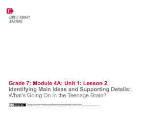 Grade 7 ELA Module 4A, Unit 1, Lesson 2