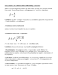 Notes Chapter 19: Confidence Interval for a Single Proportion