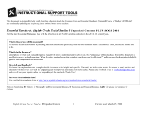 2006 SCOS for ESSENTIAL STANDARD Clarifying Objective 8.H