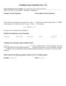 Graphing Linear Equations