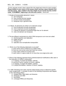 Biology 303 EXAM II 3/14/00 NAME