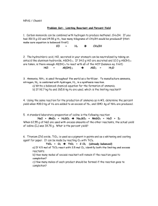 Problem Set: Empirical and Molecular Formulas