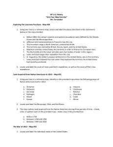 AP U.S. History “Unit Four Map Exercise” Mr. Fernandez Exploring