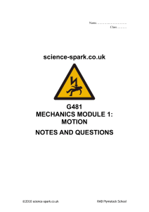 Lesson 1 - Physical Quantities and units - science