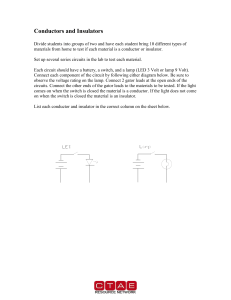 Conductors And Insulators Activity