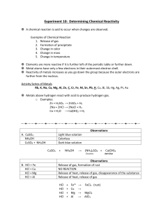 Experiment 11: Acidity and Basicity