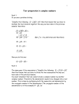 Test preparation in complex numbers