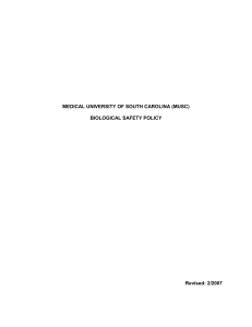 biological safety policy - Medical University of South Carolina
