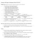 Chemistry I/IH Chapter 9 Stoichiometry PRACTICE TEST Multiple