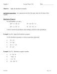 Algebra 1 Lesson Notes 2.5