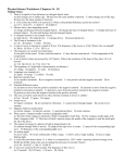 Physical Science Worksheet: Chapters 14