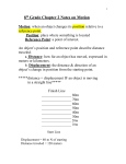 8th Grade Chapter 2 Notes on Motion