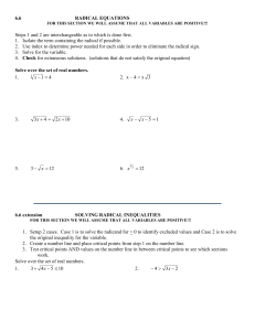 6.6 NOTES: Solving Radical Equations and Inequalities