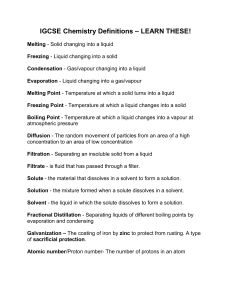 IGCSE Chemistry Definitions – LEARN THESE! Melting