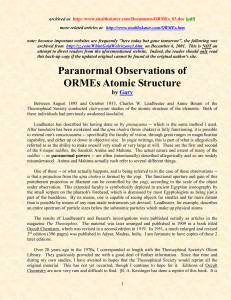 ORMEs Atomic Structure