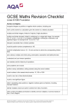 Revision List for GCSE Maths Foundation