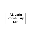 Notes on the AS Latin Vocabulary List