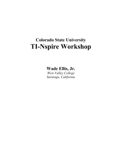 TI-Nspire Workshop Handout - Colorado State University