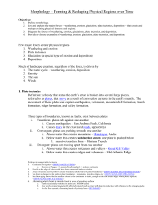 Morphology (-Plate Tectonics)