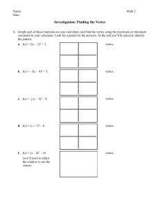 Investigation: Finding the Vertex