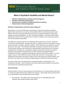 What is Psychiatric Disability and Mental Illness? Definition of