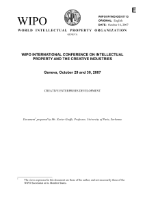 WIPO/IP/IND/GE/07/13: Creative Enterprises Development