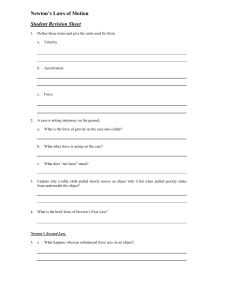 Newton`s law clickview worksheet File