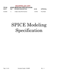 Spice Modeling Specification
