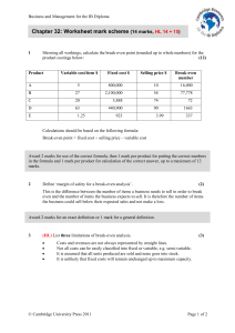 Chapter 32: Worksheet mark scheme (14 marks, HL 14 + 15)