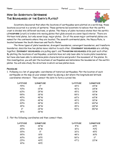 How do Scientists determine the boundaries of the plates?