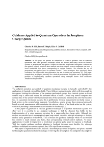 Guidance Applied to Quantum Operations in Josephson