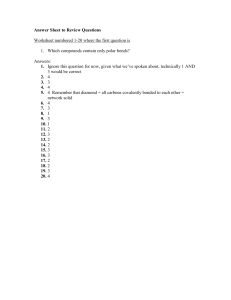 Answer Sheet to Review Questions