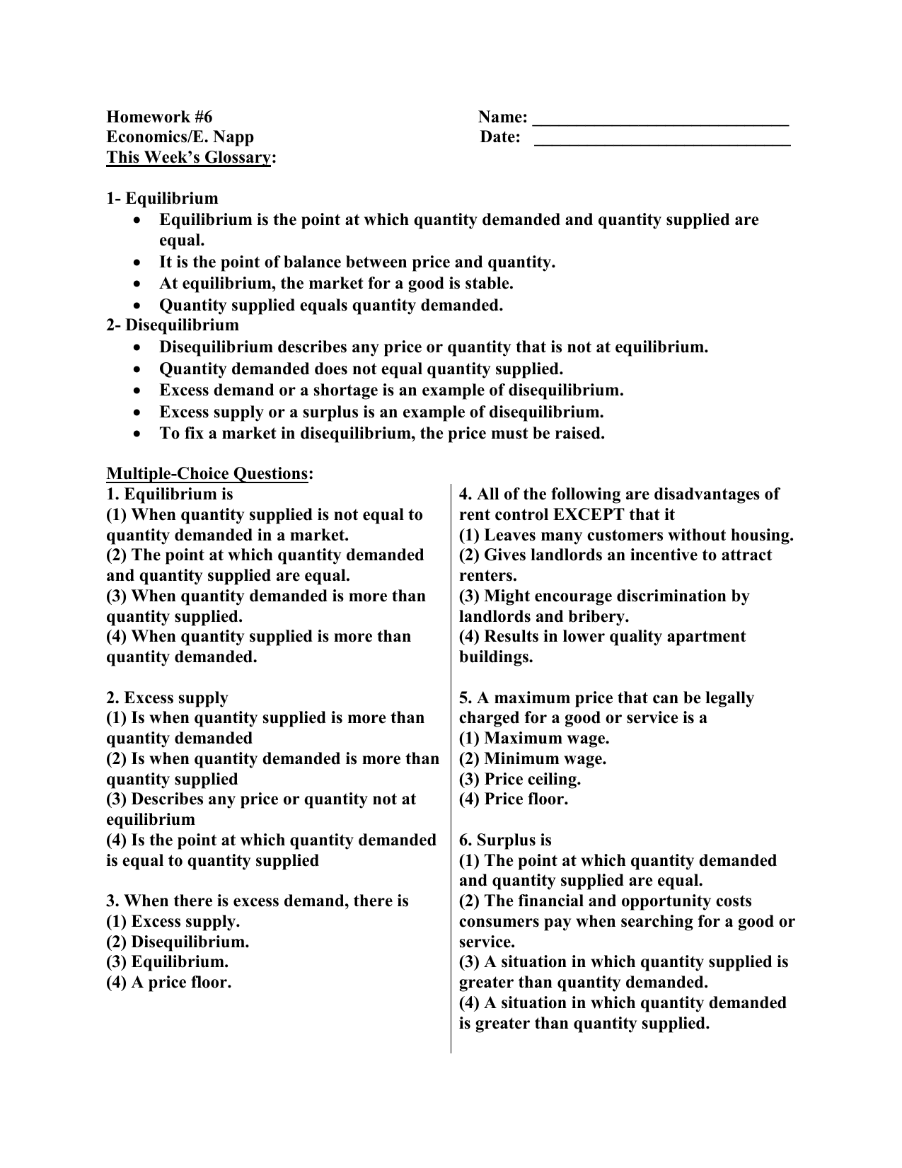 Price Ceilings And Price Floors Homework Answers Pregnancy