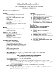 Anatomy and Physiology Semester Exam Review Sheet