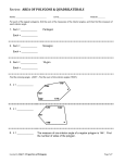 Review: area OF pOLYGONS AND QUADRILATERALS For each of