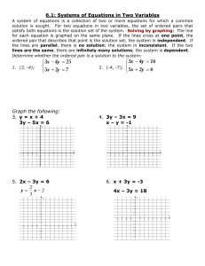 6.1: Systems of Equations in Two Variables