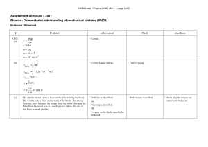 Level 3 Physics (90521) 2011 Assessment Schedule