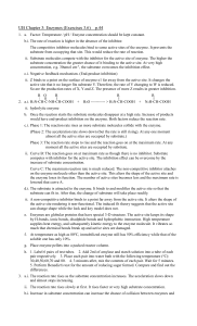 UB Chapter 3: Enzymes (Exercises 3.6) p.44