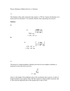 Physics Mechanics Midterm Review w/ Solutions
