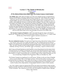Lecture 3. The Medieval Britain - III. Lectures on History of the
