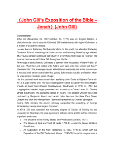 320115ã€ŠJohn Gillâ€™s Exposition of the Bible â
