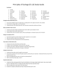 Principles of Ecology (Ch.13) Study Guide Vocabulary: Principles of