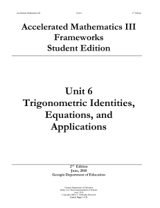 Math 1, Unit 1 - Henry County Schools