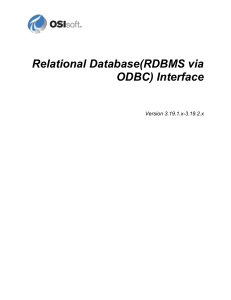 Relational Database(RDBMS via ODBC) Interface