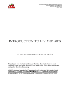 Introduction to HIV and AIDS - CE