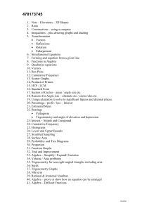 GCSE Higher Paper Topics – Non Calculator