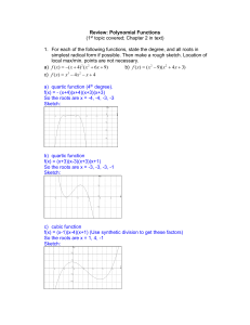 Review: Polynomial Functions