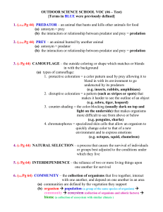 OUTDOOR SCIENCE SCHOOL VOC (#1 – Test)